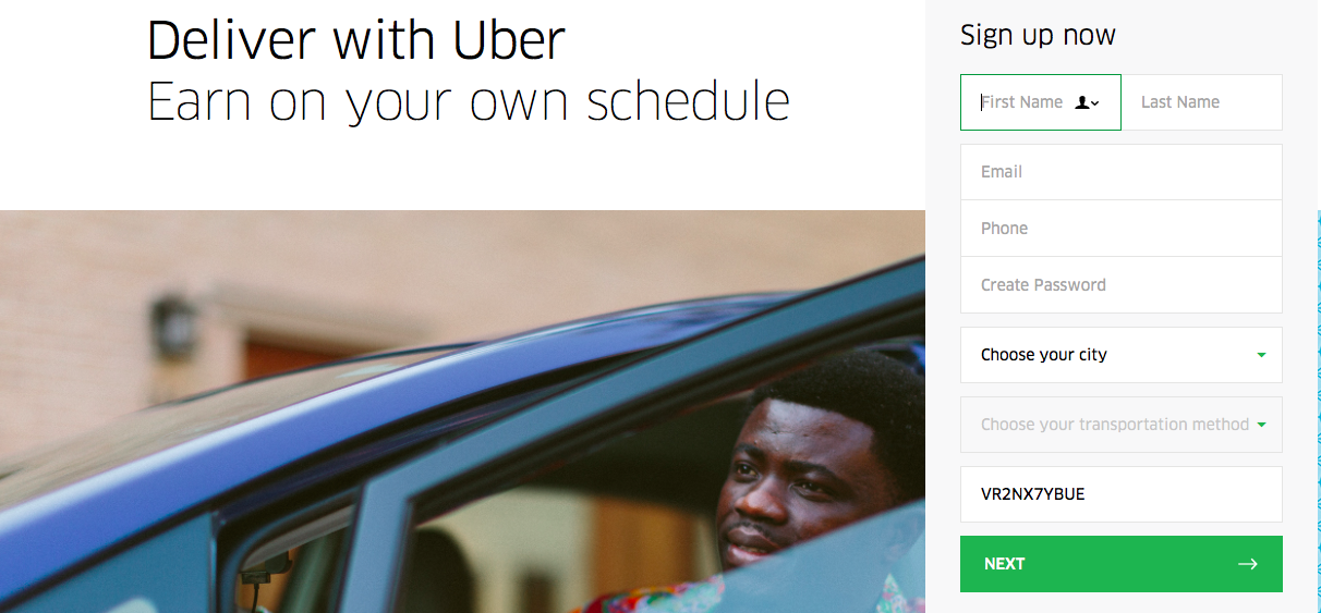 uber eats driver sign up bonus